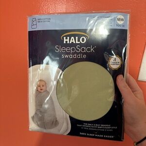 Halo SleepSack Swaddle in Cream and Blue